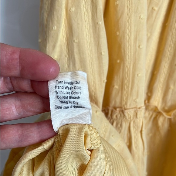 Sweet Wanderer Sunny Yellow Cotton Ruffle Dress Lined, Size XL - Picture 9 of 10